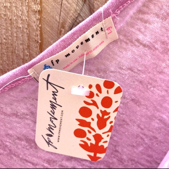 Free People Movement Pink Burnout Acid Wash Tank Top - Picture 4 of 5